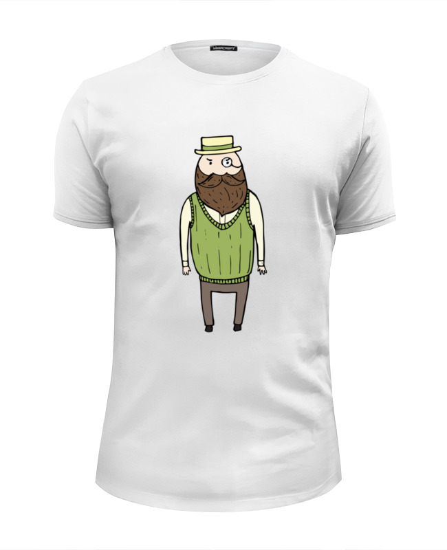 printio футболка классическая джентльмен с моноклем Printio Футболка Wearcraft Premium Slim Fit Джентльмен с моноклем