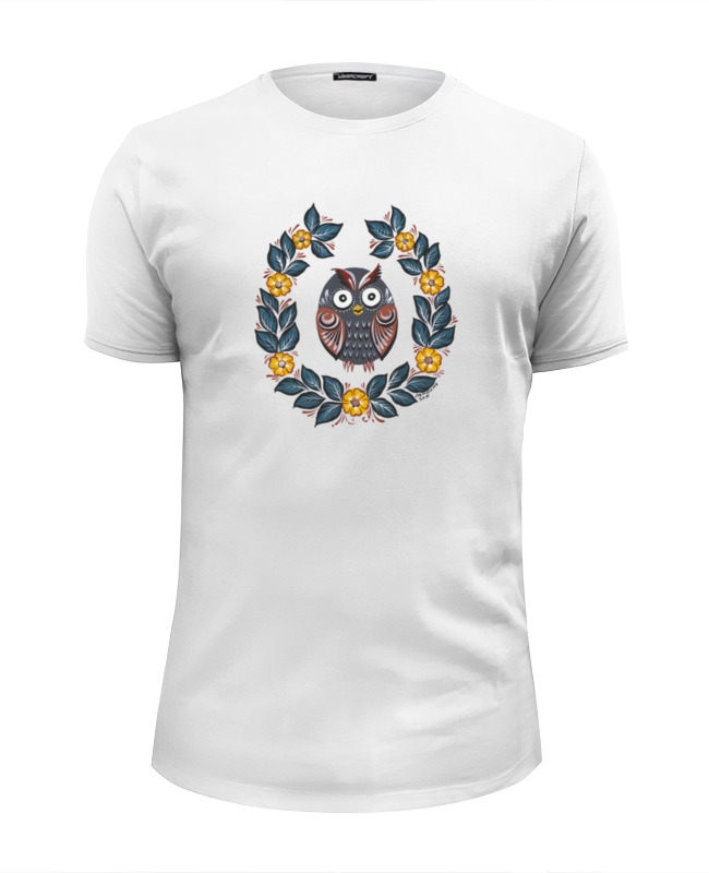 Printio Футболка Wearcraft Premium Slim Fit Сова в цветах