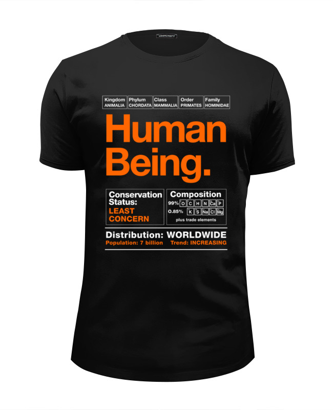 Printio Футболка Wearcraft Premium Slim Fit Human being printio футболка wearcraft premium human being