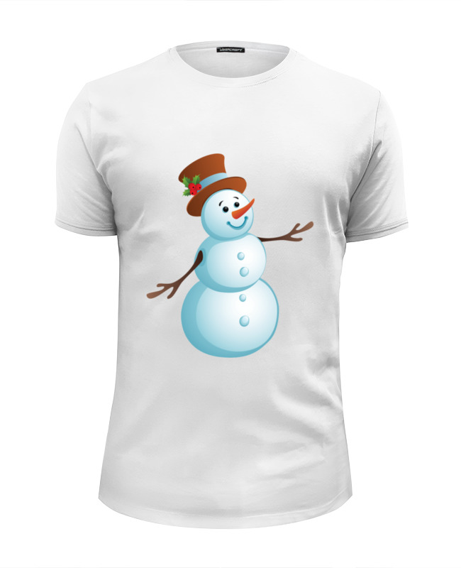 Printio Футболка Wearcraft Premium Slim Fit Веселый мультяшный снеговик.новый год. printio футболка wearcraft premium slim fit веселый мультяшный снеговик новый год