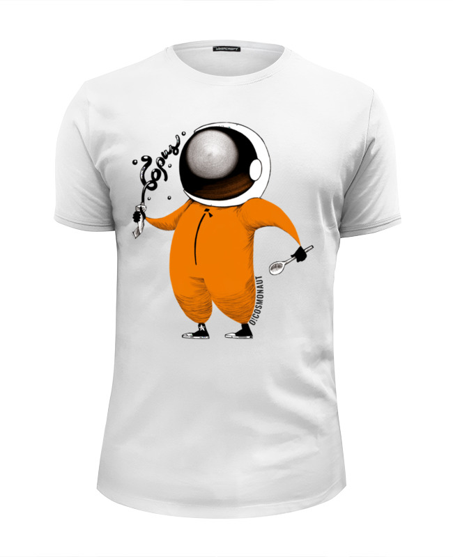 Printio Футболка Wearcraft Premium Slim Fit Космонавт с тюбиком борща