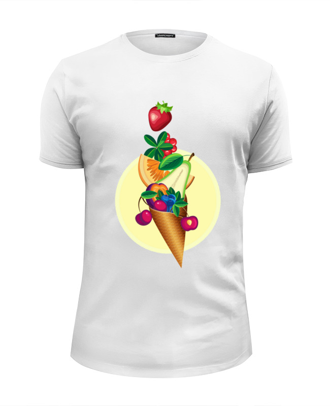 Printio Футболка Wearcraft Premium Slim Fit Рожок с фруктами printio футболка wearcraft premium slim fit летние фрукты