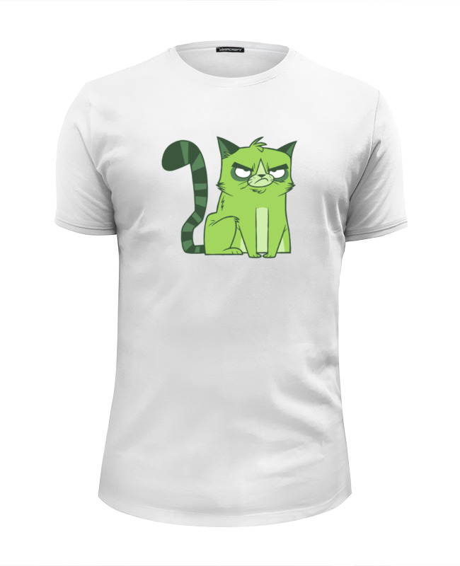 printio футболка wearcraft premium slim fit grumpy cat Printio Футболка Wearcraft Premium Slim Fit Сердитый котик