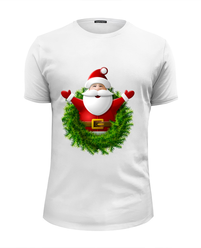рождественская футболка для отпуска с санта клаусом Printio Футболка Wearcraft Premium Slim Fit Санта
