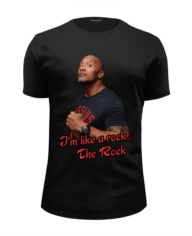 Printio Футболка Wearcraft Premium Slim Fit Дуэйн джонсон (скала) - dwayne johnson (the rock) дуэйн джонсон рисунок