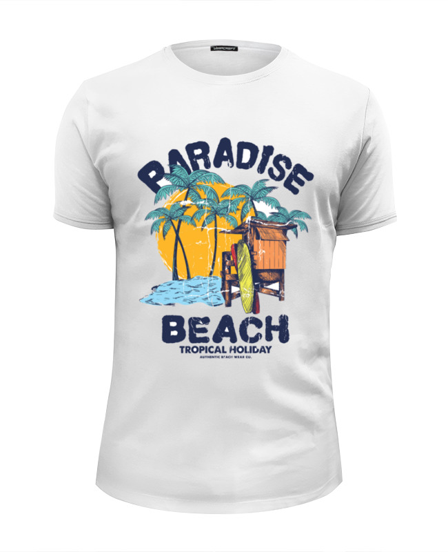 Printio Футболка Wearcraft Premium Slim Fit Paradise beach green paradise beach hotel