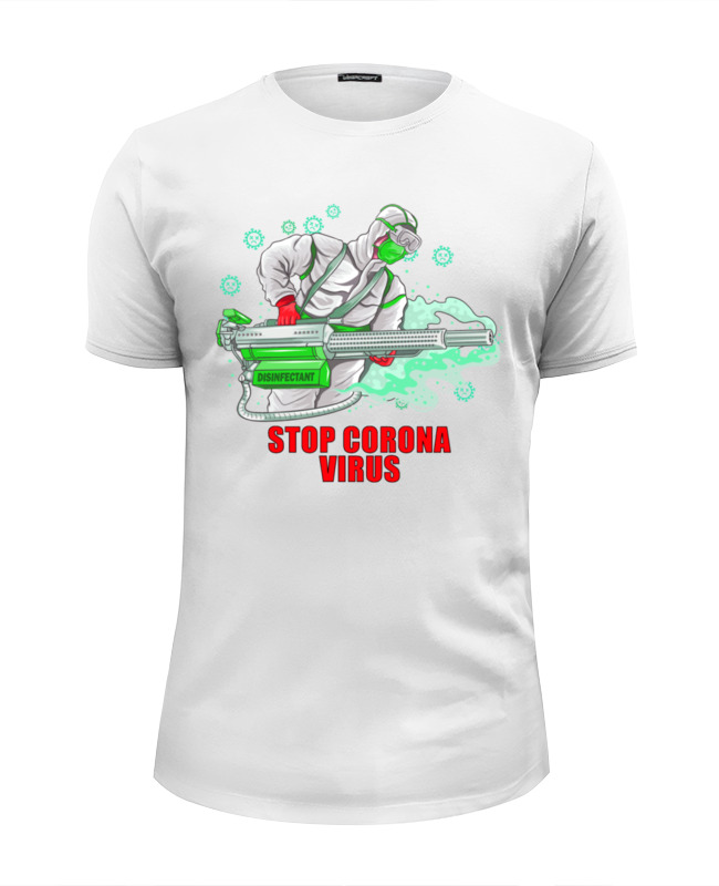 Printio Футболка Wearcraft Premium Slim Fit Stop coronavirus
