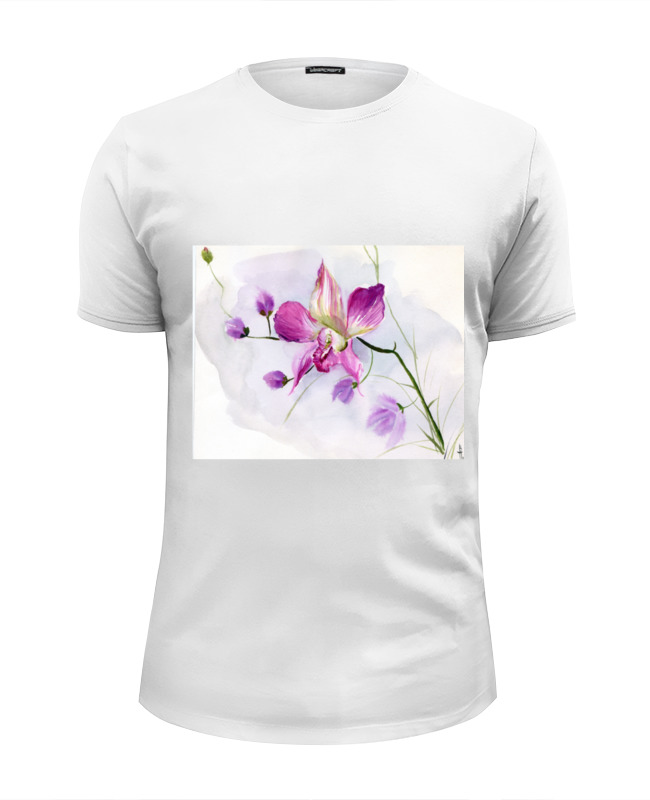 premium косметические сливки летняя акварель 50 мл Printio Футболка Wearcraft Premium Slim Fit Розовая орхидея