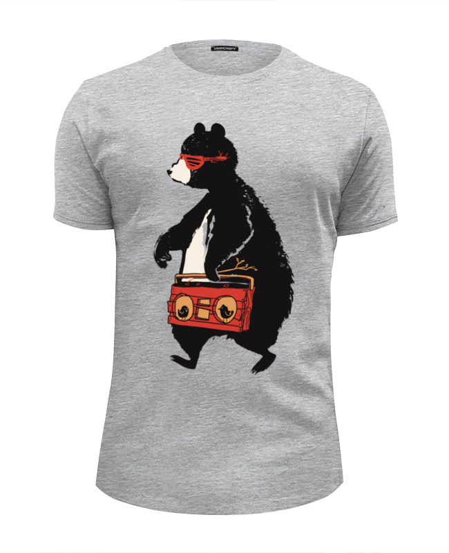 Printio Футболка Wearcraft Premium Slim Fit Медведь с магнитофоном printio футболка wearcraft premium slim fit медведь с магнитофоном