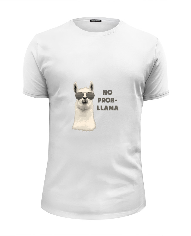 Printio Футболка Wearcraft Premium Slim Fit Нет проблем - no prob-llama мужская футболка лама с кофе s белый