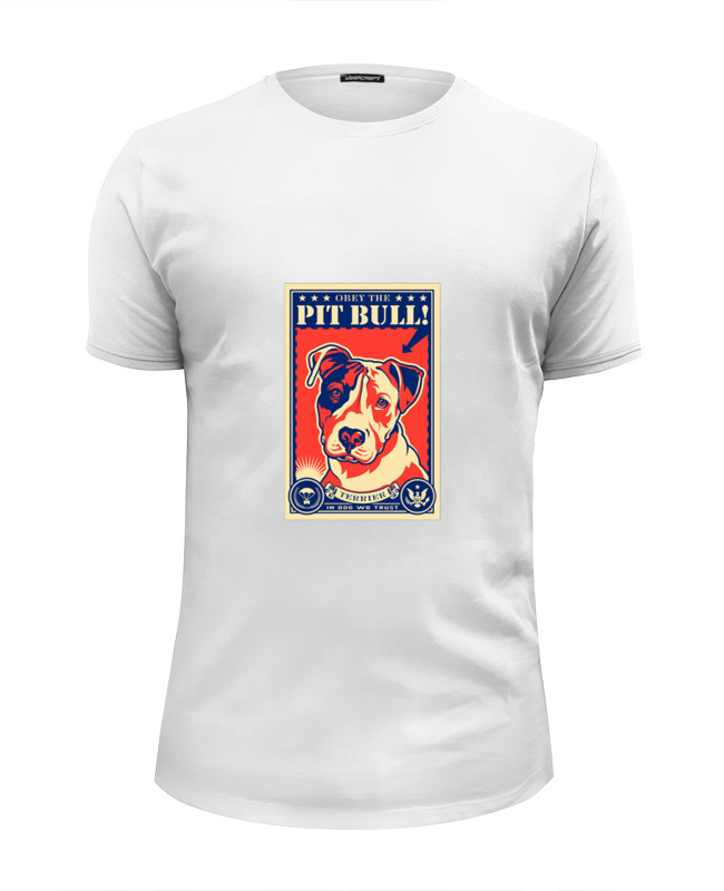 Printio Футболка Wearcraft Premium Slim Fit Собака: pit bull printio футболка с полной запечаткой для девочек pit bull