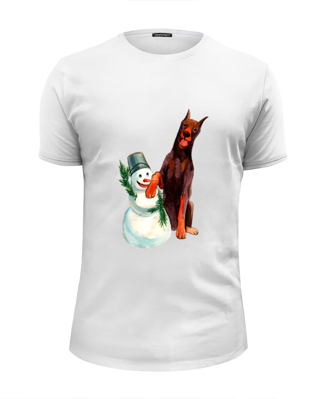 printio футболка wearcraft premium slim fit любимый пес Printio Футболка Wearcraft Premium Slim Fit Забавная акварельная собака, символ 2018 года