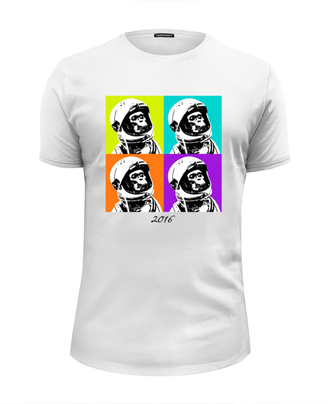 Printio Футболка Wearcraft Premium Slim Fit Обезьяна космонавт мужская футболка обезьяна мэн s белый