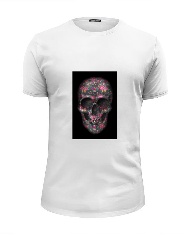 printio футболка wearcraft premium slim fit skull of flowers Printio Футболка Wearcraft Premium Slim Fit Череп