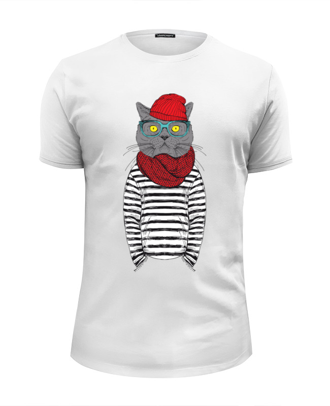 Printio Футболка Wearcraft Premium Slim Fit Cat hipster printio футболка wearcraft premium кот хипстер