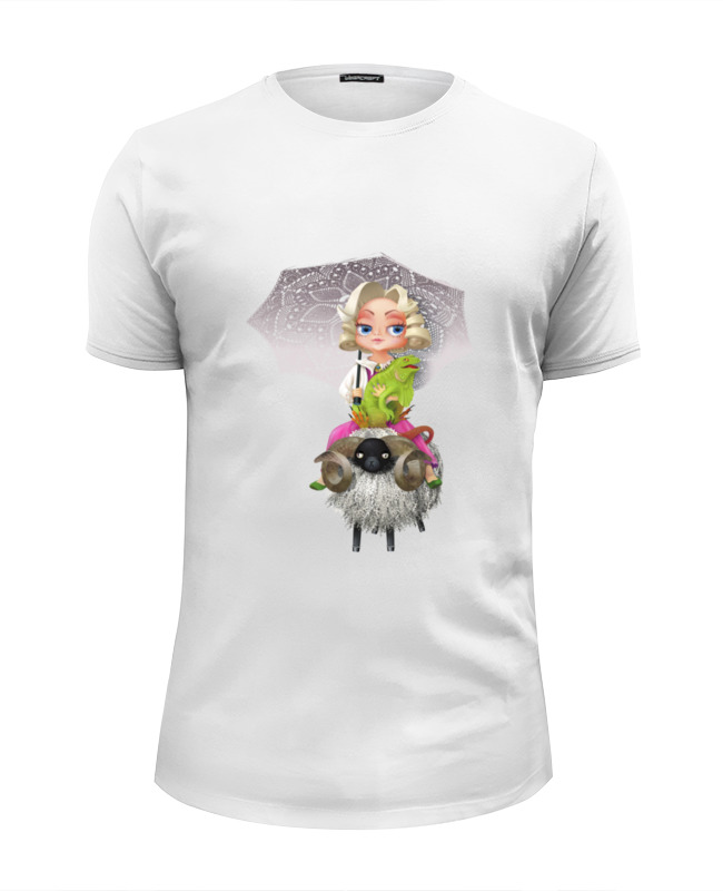 Printio Футболка Wearcraft Premium Slim Fit Девочка на баране printio футболка wearcraft premium slim fit девочка с лентами