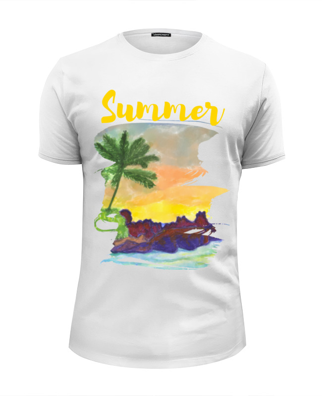 Printio Футболка Wearcraft Premium Slim Fit Summer, лето, море, облака printio футболка wearcraft premium slim fit summer лето море облака