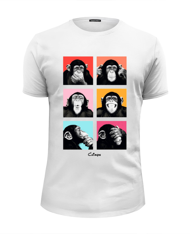 Printio Футболка Wearcraft Premium Slim Fit Chimps - шимпанзе. мужская футболка кибер обезьяна шимпанзе l белый
