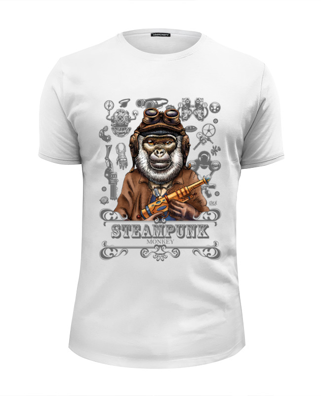 Printio Футболка Wearcraft Premium Slim Fit Steampunk monkey printio сумка steampunk monkey