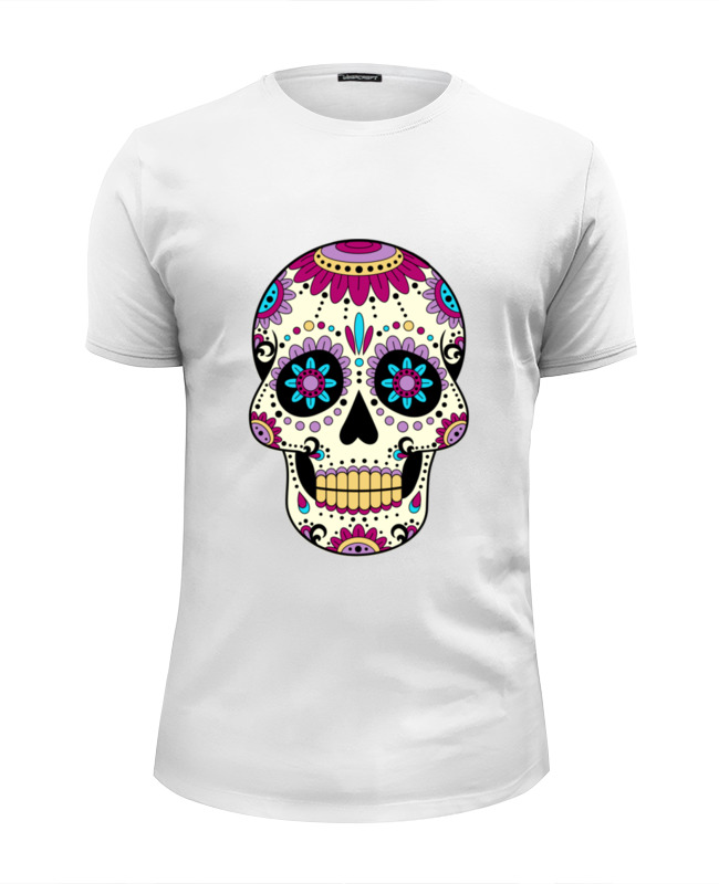 printio футболка wearcraft premium slim fit череп и розы Printio Футболка Wearcraft Premium Slim Fit Мексиканский череп