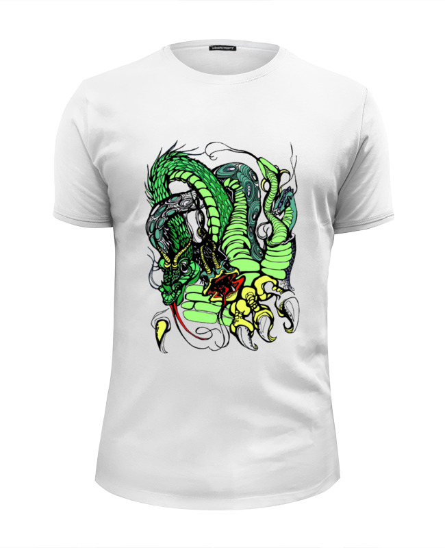 Printio Футболка Wearcraft Premium Slim Fit Змей горыныч зелёный printio футболка wearcraft premium змей горыныч