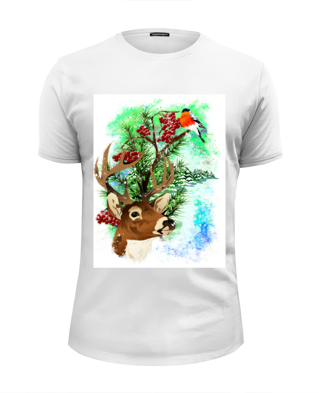 Printio Футболка Wearcraft Premium Slim Fit Новогодняя сказка с северным оленем.