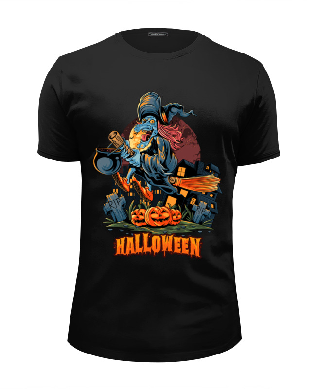 Printio Футболка Wearcraft Premium Slim Fit Halloween - ведьма на метле