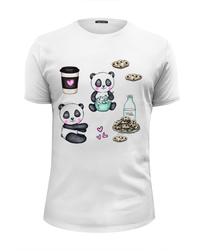 Printio Футболка Wearcraft Premium Slim Fit Панды с печеньками printio футболка wearcraft premium slim fit панды с печеньками
