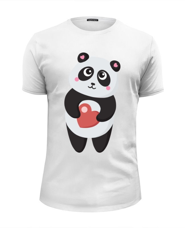 Printio Футболка Wearcraft Premium Slim Fit Панда с сердечком printio футболка wearcraft premium slim fit панда с сердечком