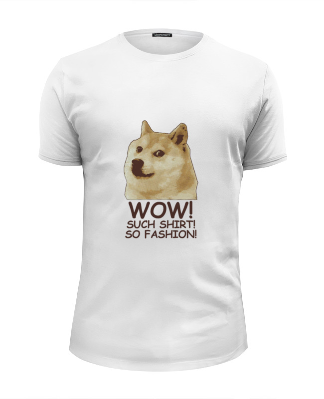 Printio Футболка Wearcraft Premium Slim Fit Doge wow such shirt so fashion