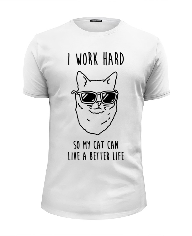 Printio Футболка Wearcraft Premium Slim Fit Мой кот printio футболка классическая i work hard