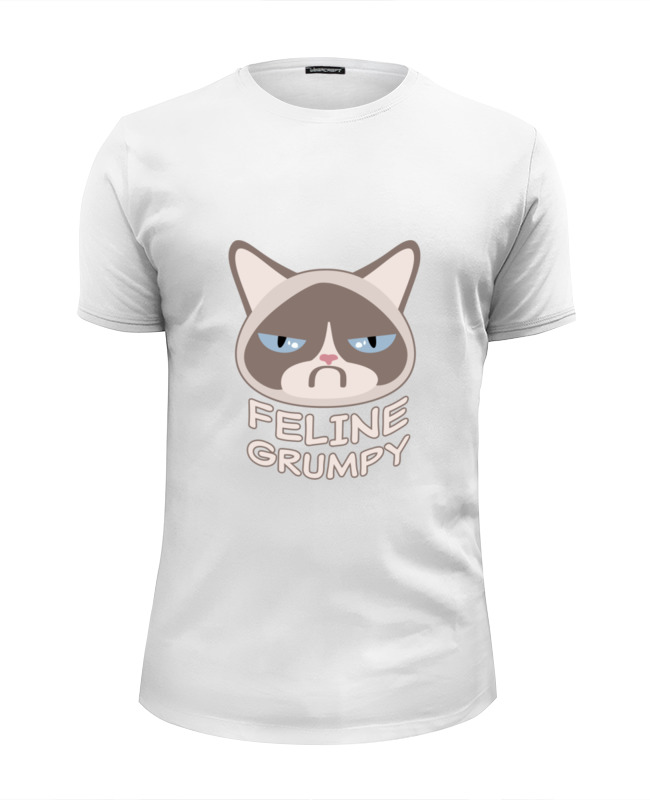 Printio Футболка Wearcraft Premium Slim Fit Грустный кот (grumpy cat) printio футболка wearcraft premium грустный кот grumpy cat
