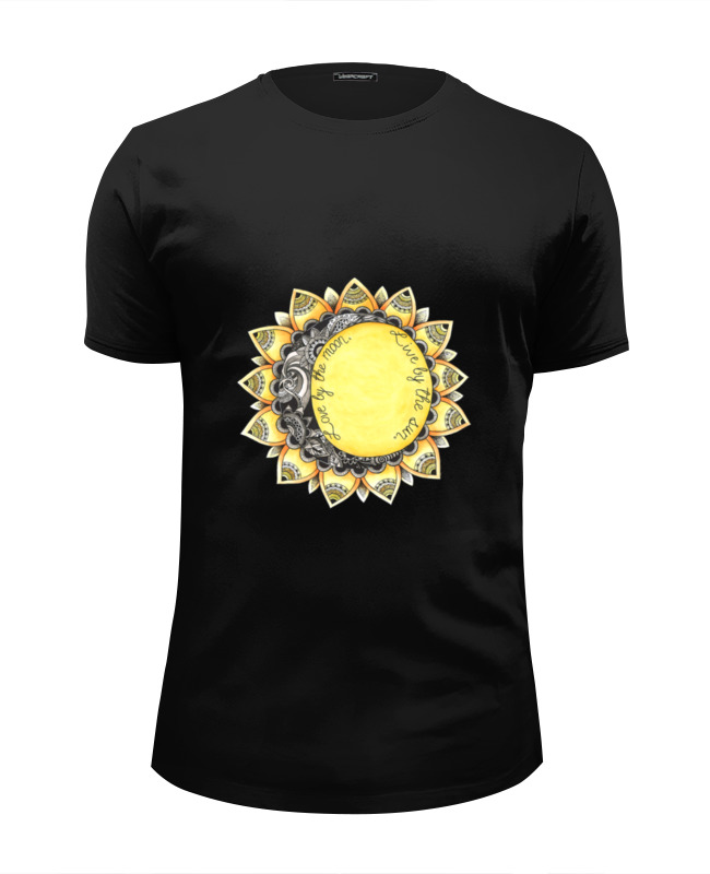 Printio Футболка Wearcraft Premium Slim Fit Love by the moon. live by the sun. printio лонгслив love by the moon live by the sun