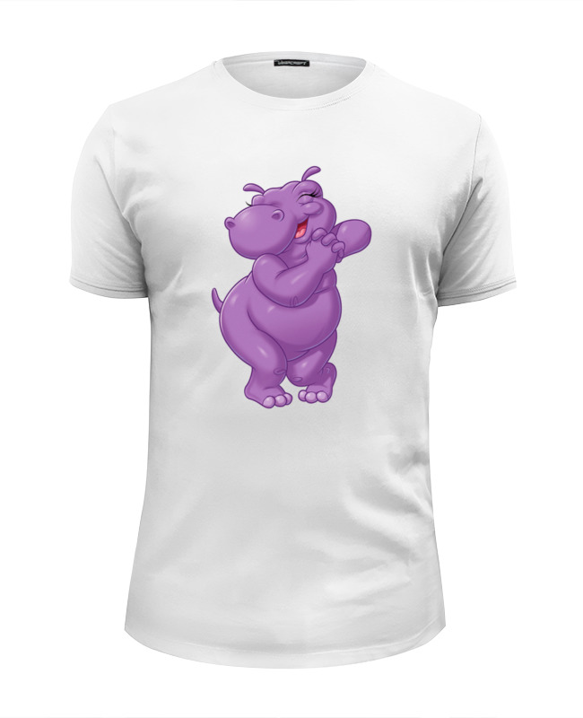 Printio Футболка Wearcraft Premium Slim Fit Счастливый бегемотик