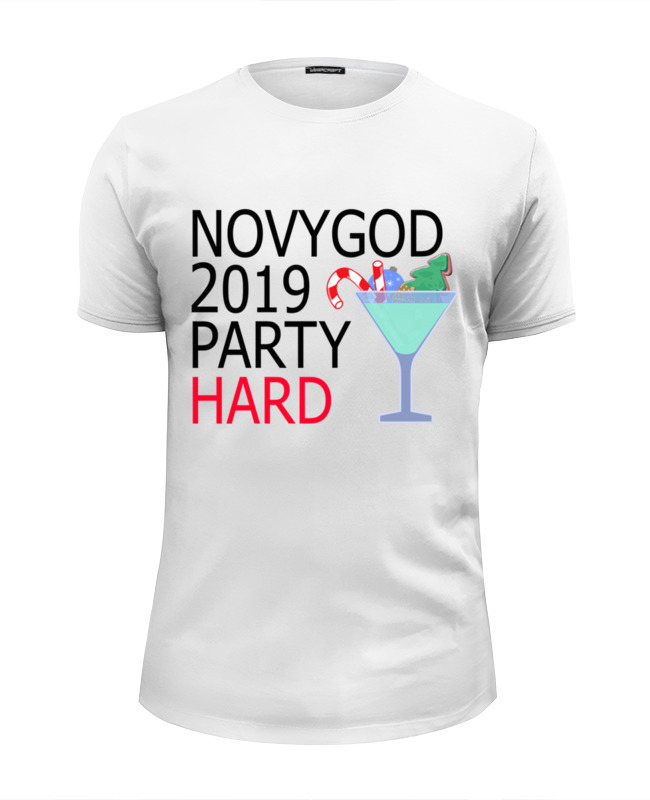 Printio Футболка Wearcraft Premium Slim Fit Novygod 2019 party hard