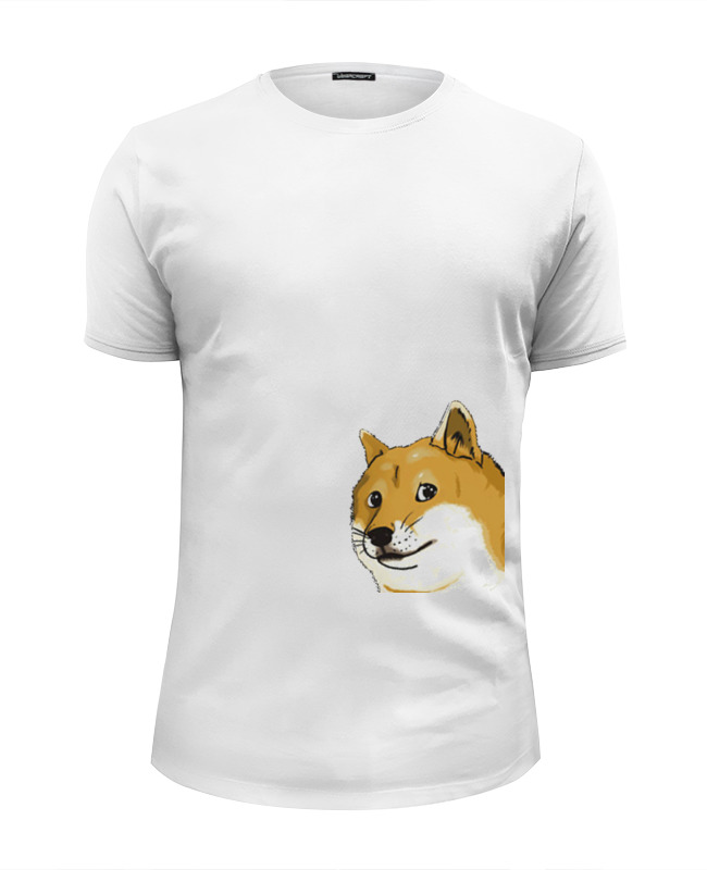 printio футболка wearcraft premium slim fit кофе и пончик Printio Футболка Wearcraft Premium Slim Fit Doge wow!