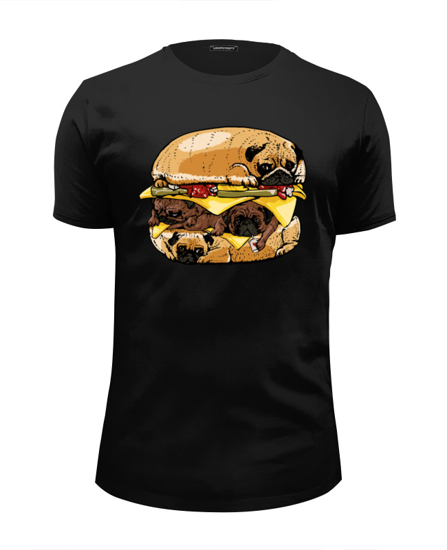 Printio Футболка Wearcraft Premium Slim Fit Мопс бургер