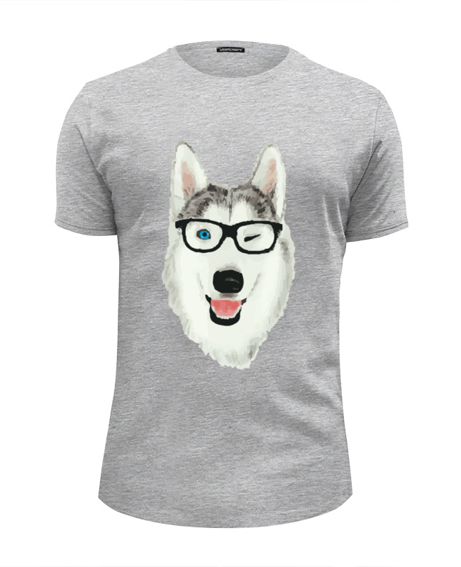 printio футболка wearcraft premium slim fit люби и мою собаку Printio Футболка Wearcraft Premium Slim Fit Хаски в очках