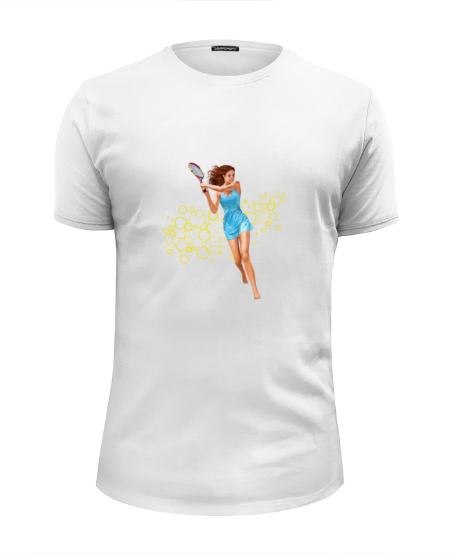 Printio Футболка Wearcraft Premium Slim Fit Девушка с теннисной ракеткой printio футболка с полной запечаткой женская девушка с теннисной ракеткой