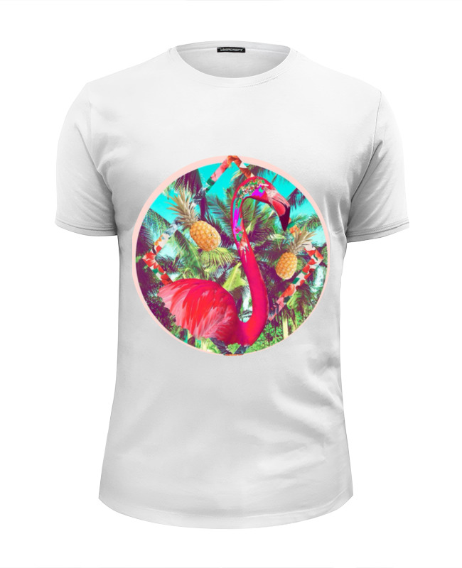 Printio Футболка Wearcraft Premium Slim Fit Розовый фламинго