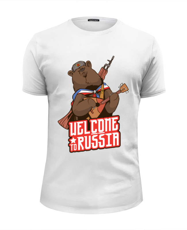 printio футболка wearcraft premium slim fit welcome to russia red Printio Футболка Wearcraft Premium Slim Fit Welcome to russia
