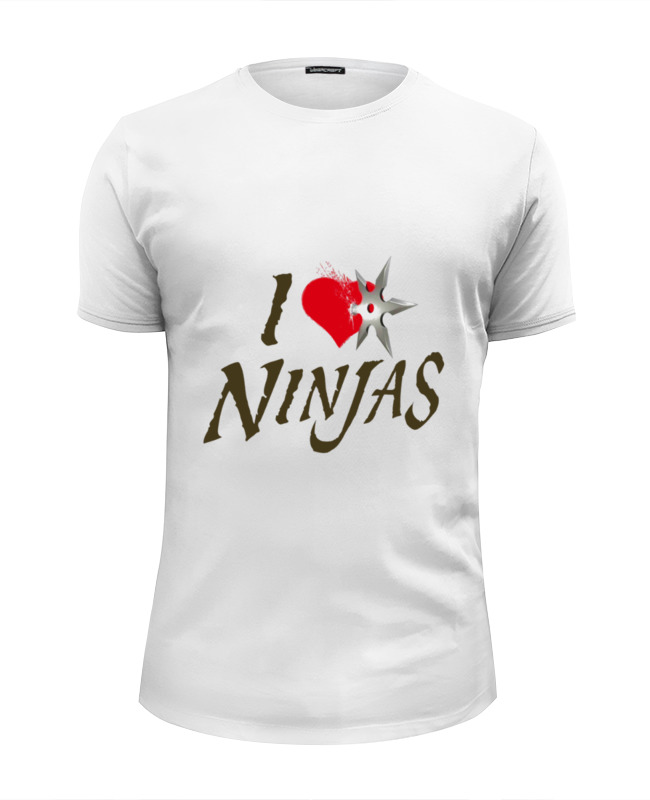 Printio Футболка Wearcraft Premium Slim Fit I love ninjas printio сумка i love ninjas