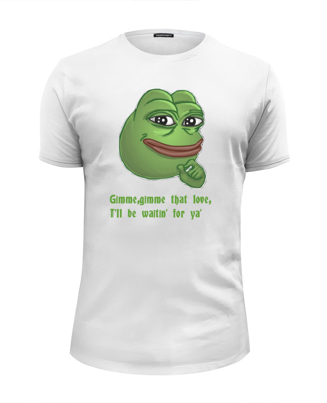 Printio Футболка Wearcraft Premium Slim Fit Pepe the frog whant some love