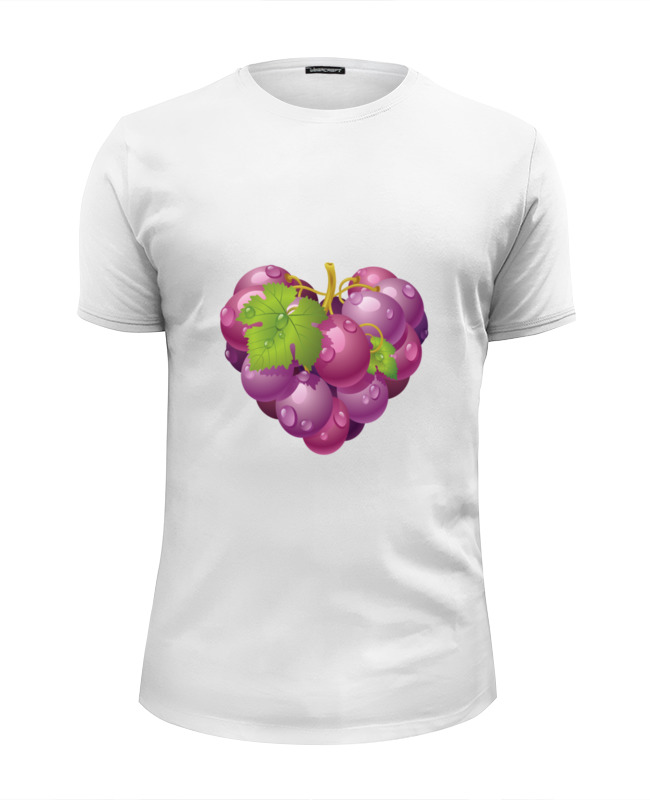 printio лонгслив виноградная лоза виноград сердце фрукт Printio Футболка Wearcraft Premium Slim Fit Виноградная лоза. виноград.сердце. фрукт.