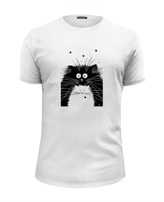 Printio Футболка Wearcraft Premium Slim Fit Кот и кошка printio футболка wearcraft premium slim fit милые кошки