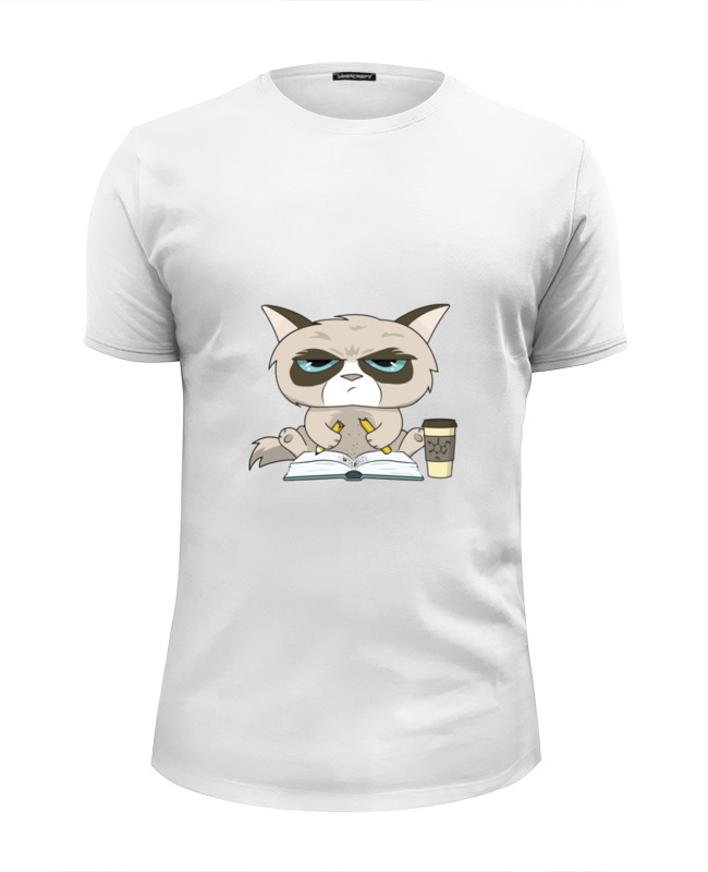 printio футболка wearcraft premium slim fit сердитый котик grumpy cat no Printio Футболка Wearcraft Premium Slim Fit Грустный кот