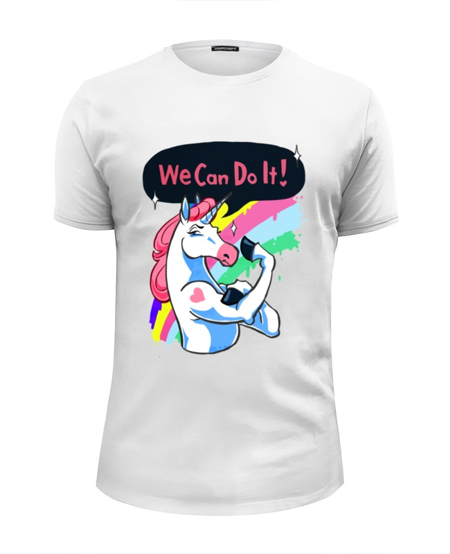 Printio Футболка Wearcraft Premium Slim Fit We can do it! (unicorn)