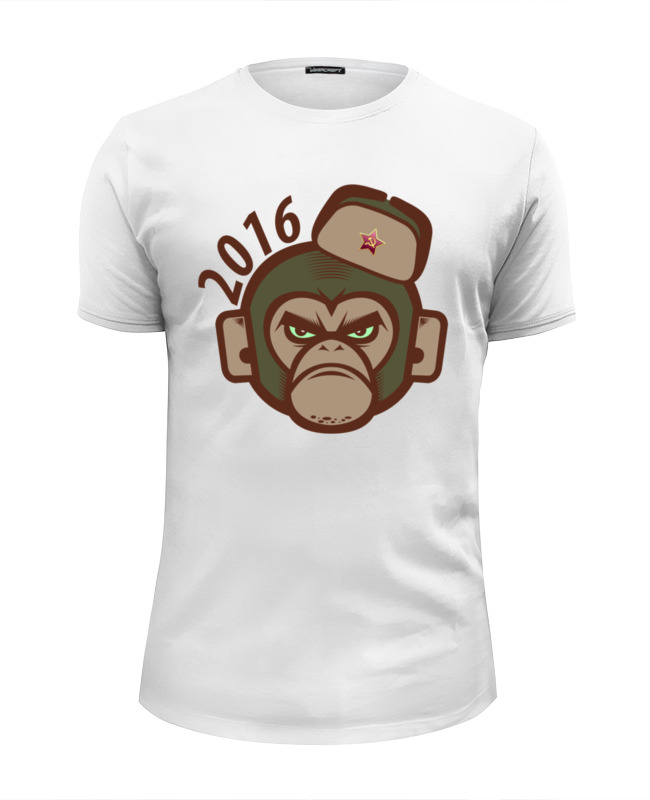 Printio Футболка Wearcraft Premium Slim Fit Обезьяна - символ нового 2016 года. printio футболка wearcraft premium обезьяна символ 2016 года