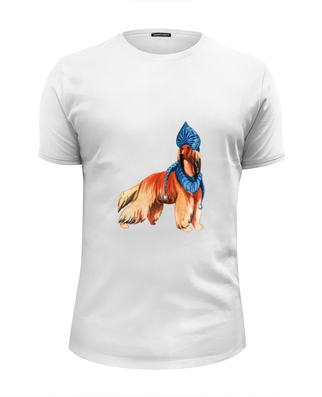 Printio Футболка Wearcraft Premium Slim Fit Акварельная новогодняя собака детская футболка веселая собака 104 красный