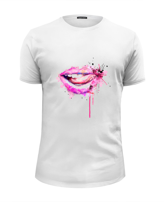 Printio Футболка Wearcraft Premium Slim Fit Губы акварель